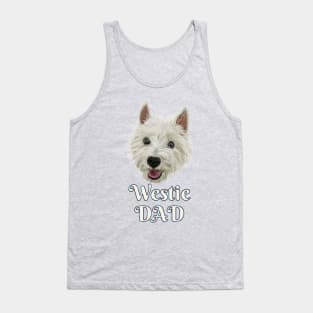 Mens Westie Dad Smiling West Highland Terrier Tank Top